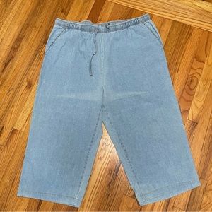 American Sweetheart Waist Tie Capri Denim Pants with Pockets Size XXA